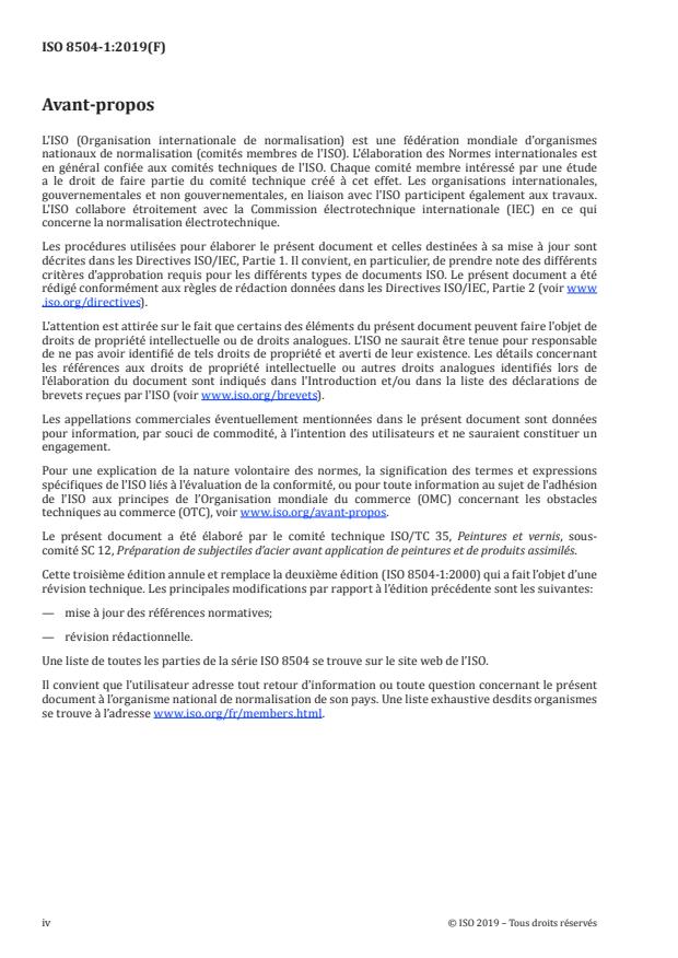 ISO 8504-1:2019 ISO 8504-1:2019 - Préparation des subjectiles d'acier avant application de peintures et de produits assimilés -- Méthodes de préparation des subjectiles - Page 4 preview