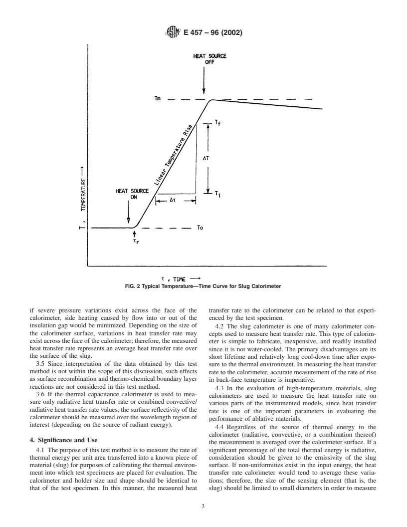 ASTM E457-96(2002) - Standard Test Method for Measuring Heat-Transfer Rate Using a Thermal Capacitance (Slug) Calorimeter
