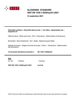 EN 1335-1:2020/FprA1 EN 1335-1:2020/oprA1:2021 - BARVE - Page 1 preview