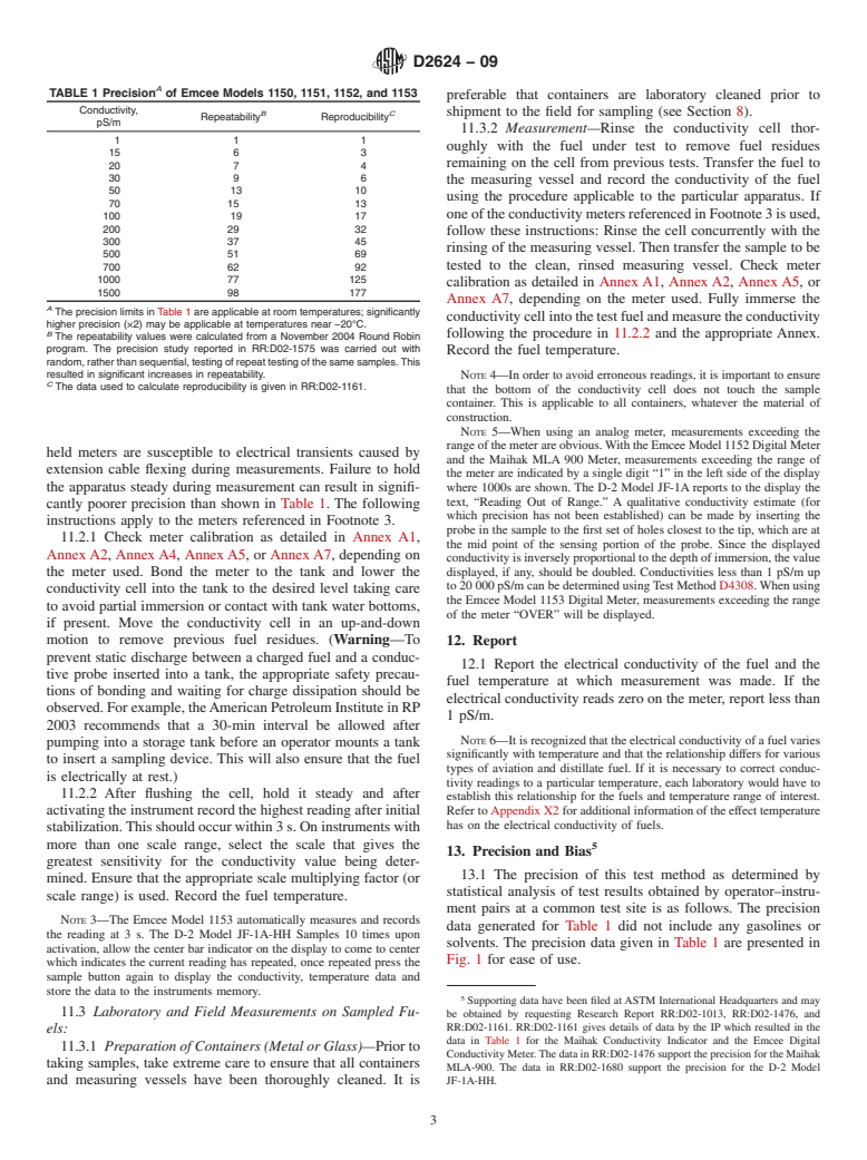 ASTM D2624-09 - Standard Test Methods for Electrical Conductivity of Aviation and Distillate Fuels