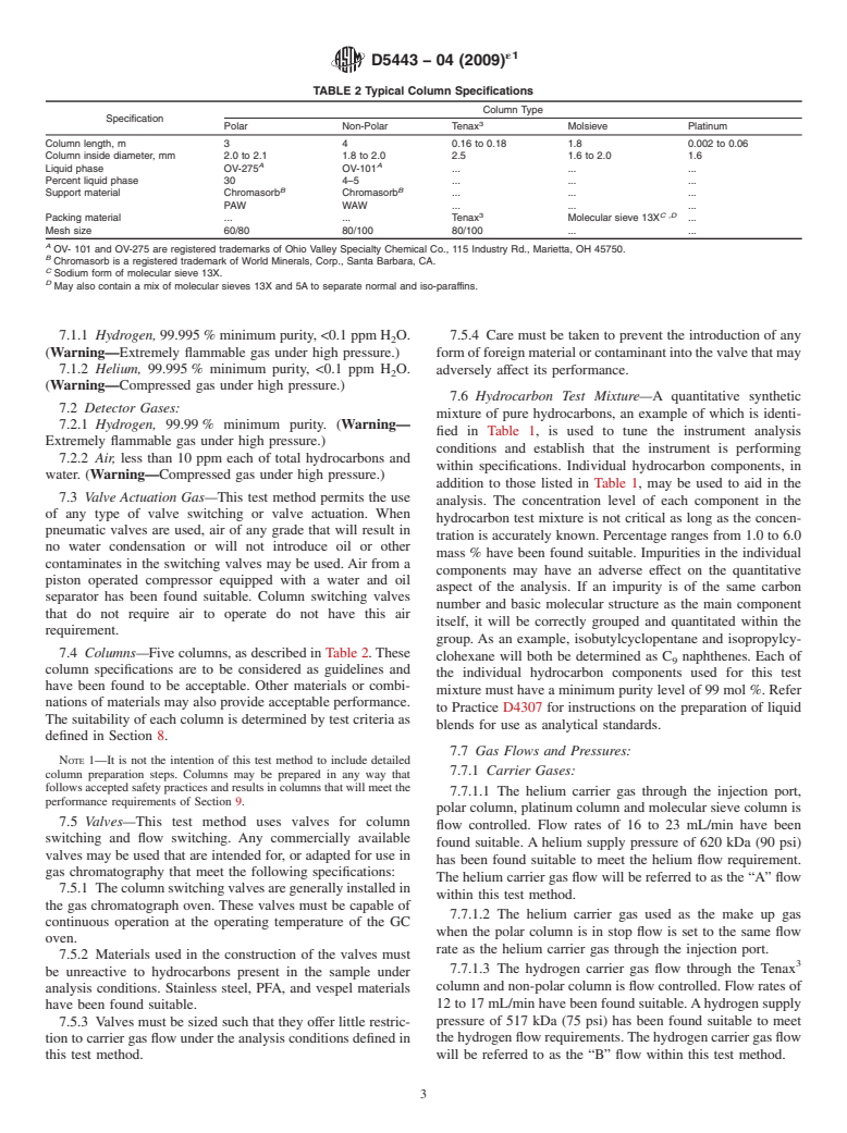 ASTM D5443-04(2009)e1 - Standard Test Method for Paraffin, Naphthene, and Aromatic Hydrocarbon Type Analysis in Petroleum Distillates Through 200&#176;C by Multi-Dimensional Gas Chromatography