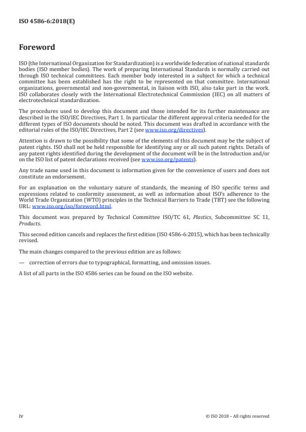 ISO 4586-6:2018 ISO 4586-6:2018 - High-pressure decorative laminates (HPL, HPDL) -- Sheets based on thermosetting resins (usually called laminates) - Page 4 preview