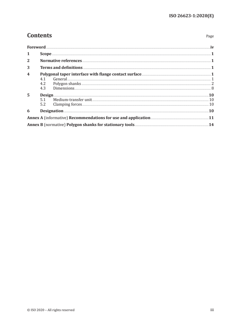 ISO 26623-1:2020 ISO 26623-1:2020 - Polygonal taper interface with flange contact surface — Part 1: Dimensions and designation of shanks
Released:11/24/2020