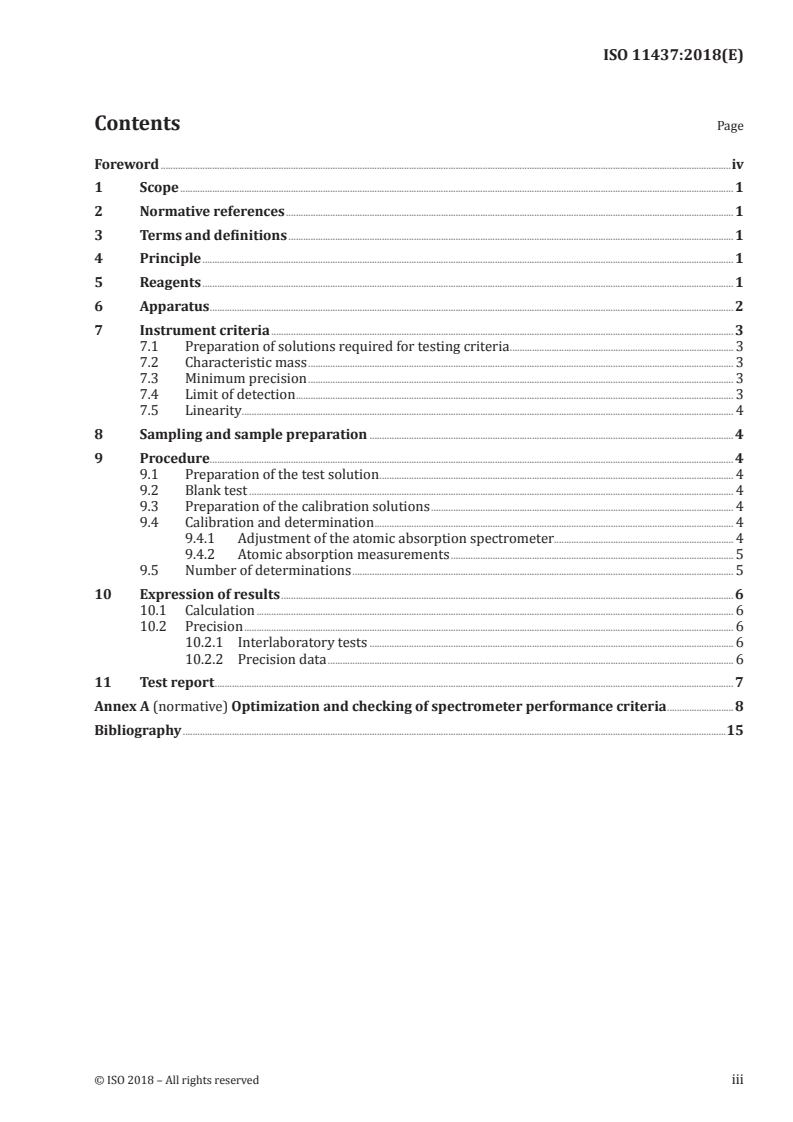 ISO 11437:2018 ISO 11437:2018 - Nickel alloys — Determination of lead — Electrothermal atomic absorption spectrometric method
Released:1/3/2018