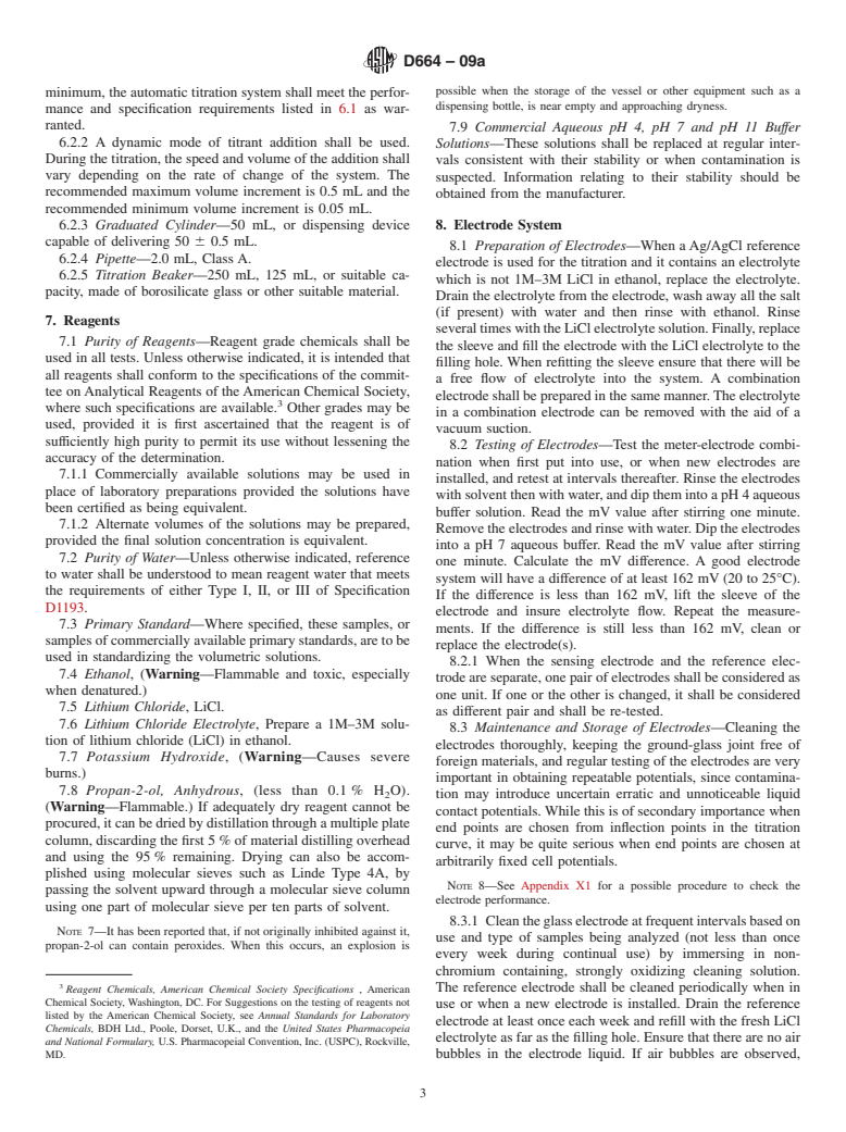 ASTM D664-09a - Standard Test Method for Acid Number of Petroleum Products by Potentiometric Titration