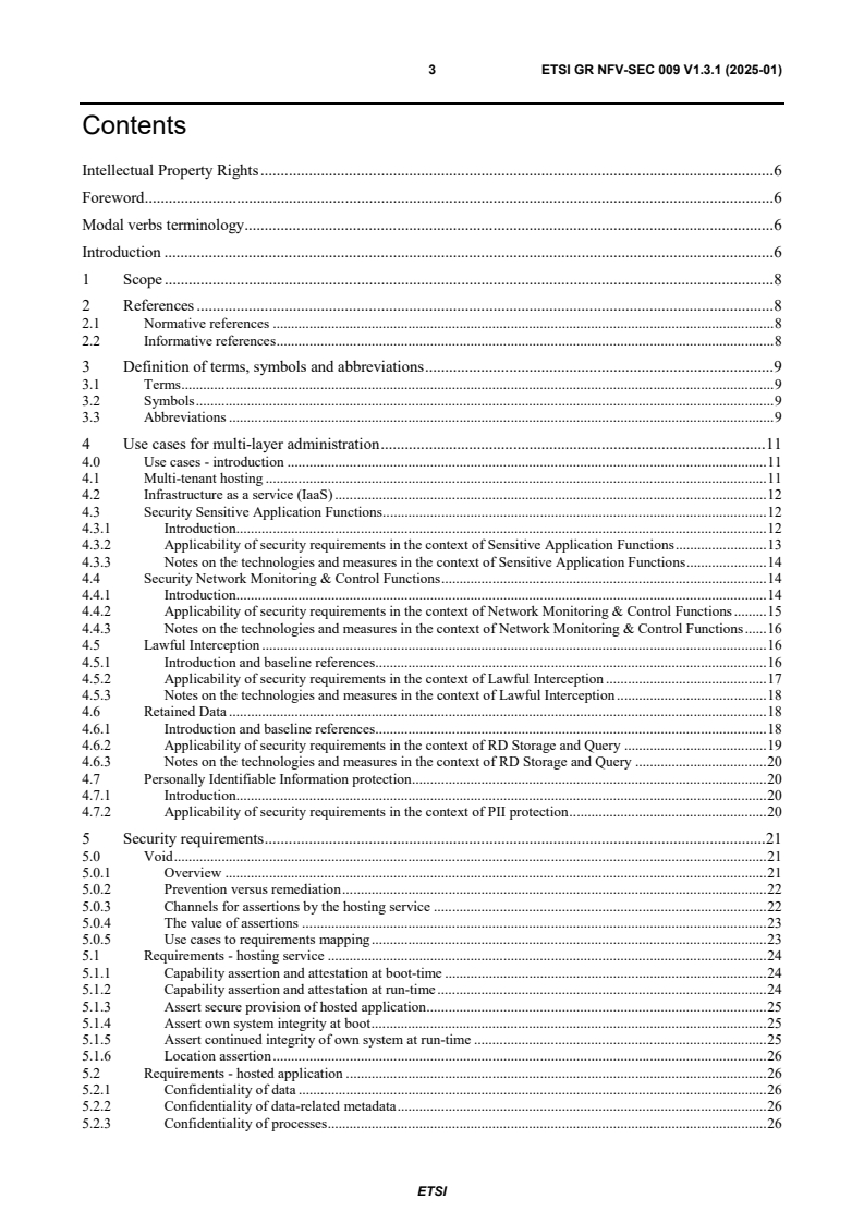 ETSI GR NFV-SEC 009 V1.3.1 (2025-01) - Network Functions Virtualisation (NFV); NFV Security; Report on use cases and technical approaches for multi-layer host administration