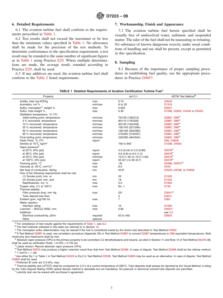 ASTM D7223-09 - Standard Specification for Aviation Certification Turbine Fuel