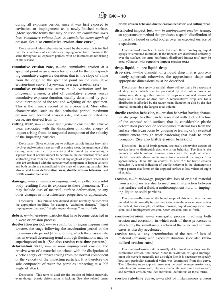 ASTM G40-10 - Standard Terminology Relating to Wear and Erosion