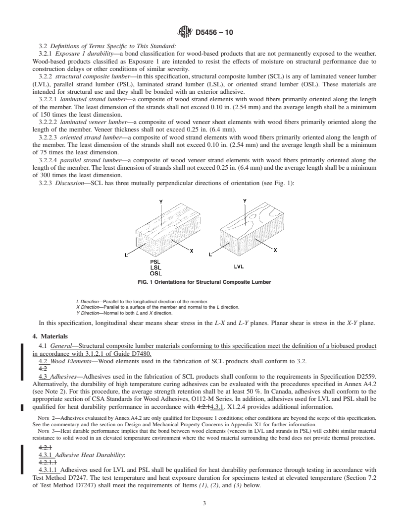 REDLINE ASTM D5456-10 - Standard Specification for Evaluation of Structural Composite Lumber Products