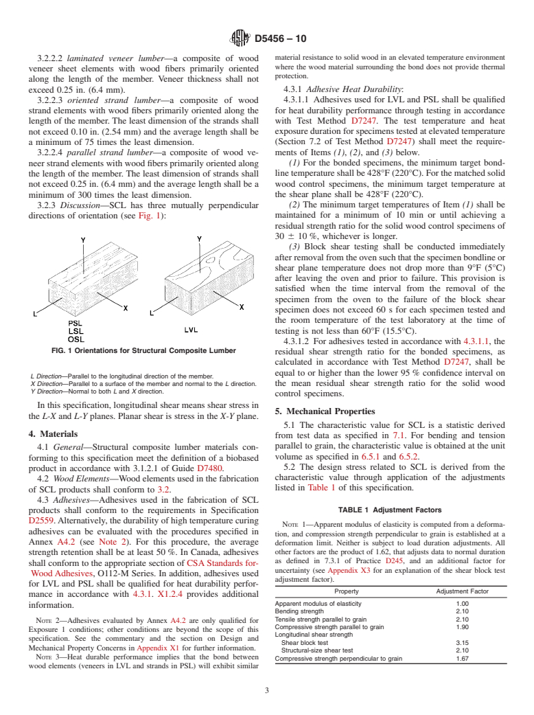 ASTM D5456-10 - Standard Specification for Evaluation of Structural Composite Lumber Products