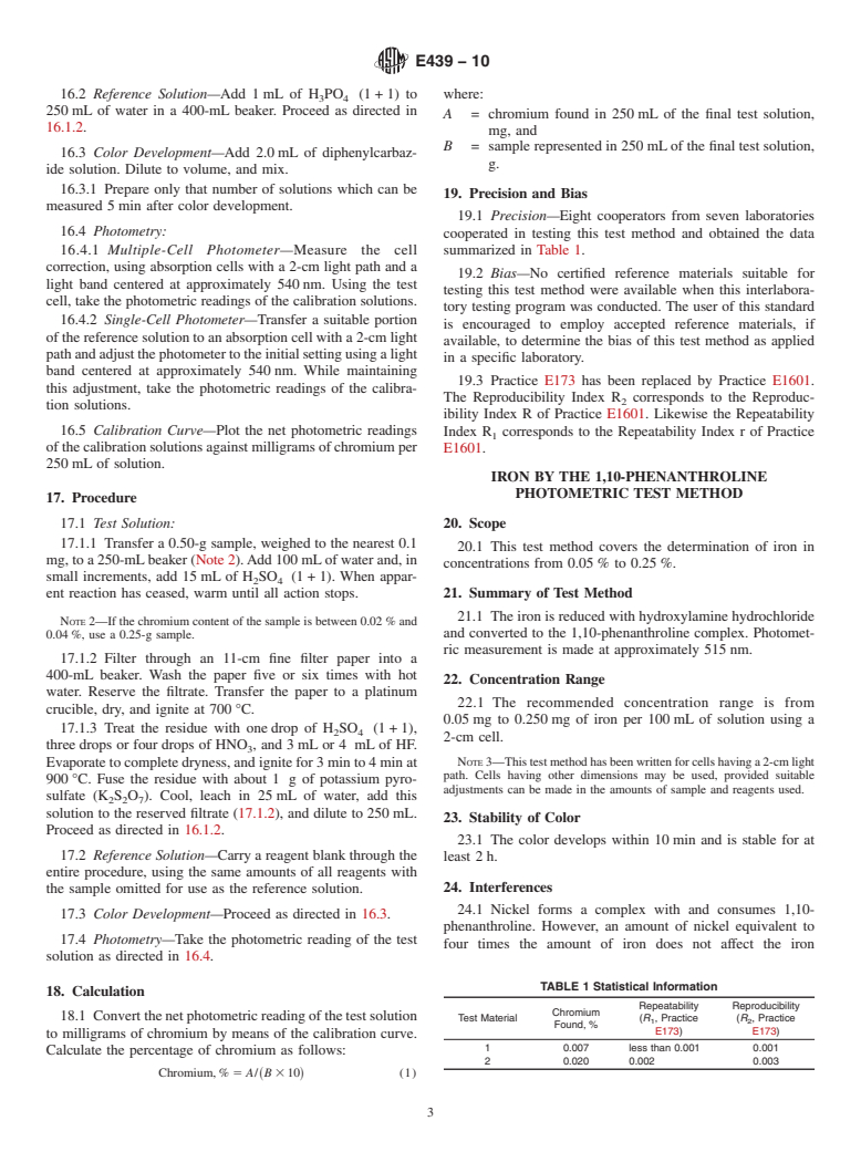 ASTM E439-10 - Standard Test Methods for Chemical Analysis of Beryllium