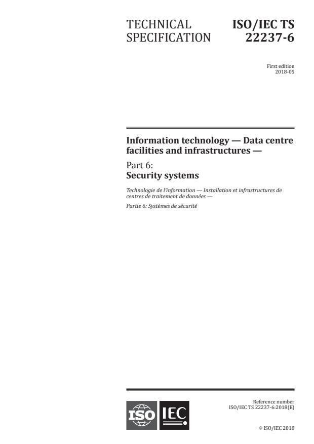 ISO/IEC TS 22237-6:2018 - Information technology -- Data centre facilities and infrastructures