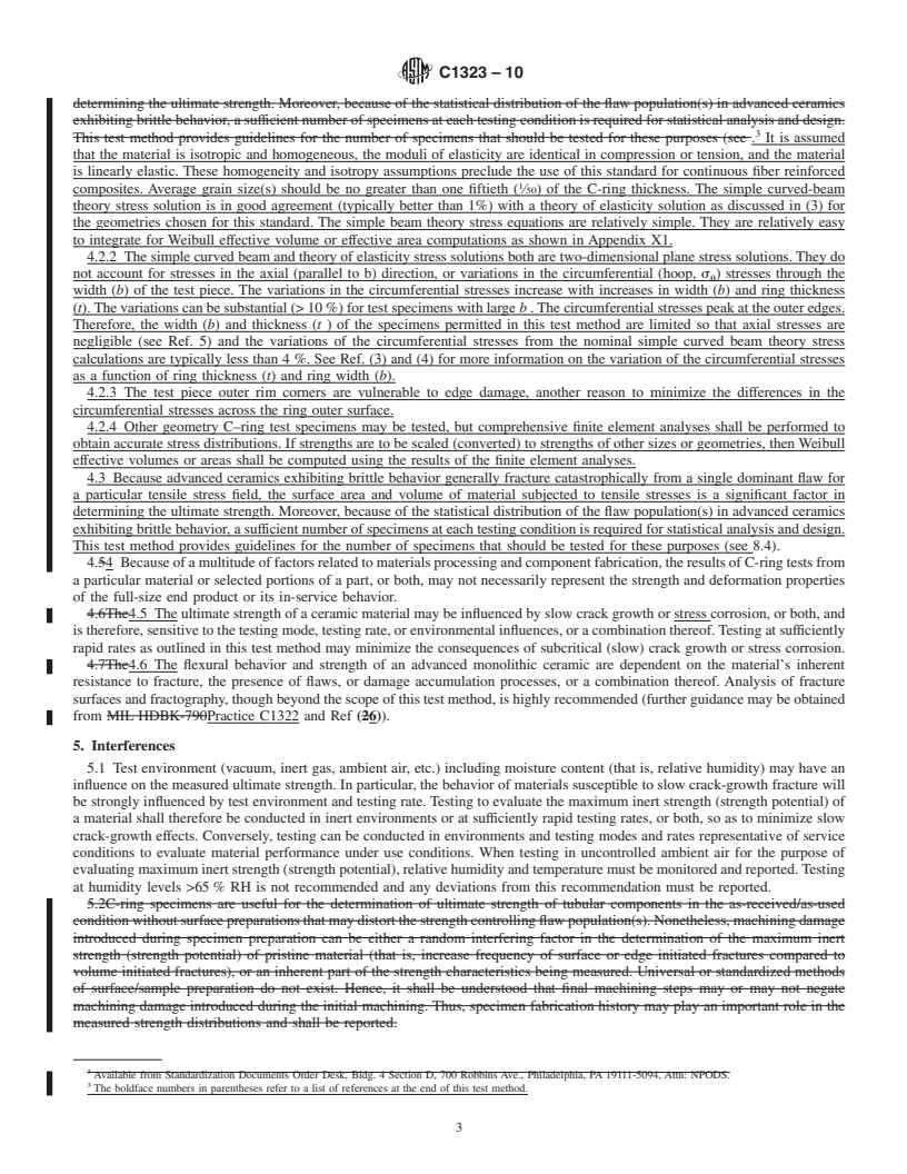 REDLINE ASTM C1323-10 - Standard Test Method for Ultimate Strength of Advanced Ceramics with Diametrally Compressed C-Ring Specimens at Ambient Temperature