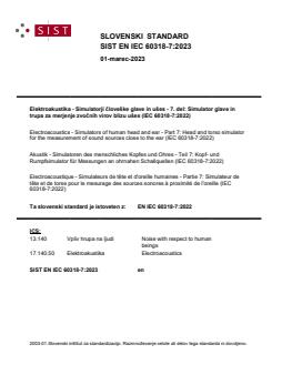 SIST EN IEC 60318-7:2023 - POZOR: Potrebno posredovati še manjkajoči del SIST standarda (IEC). Ob nakupu se obrnite na prodaja@sist.si.         ATTENTION: The missing part of the SIST (IEC) standard must be provided. When purchasing, please contact prodaja@sist.si. - Page 1 preview