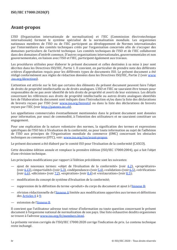 ISO/IEC 17000:2020 ISO/IEC 17000:2020 - Évaluation de la conformité -- Vocabulaire et principes généraux - Page 4 preview