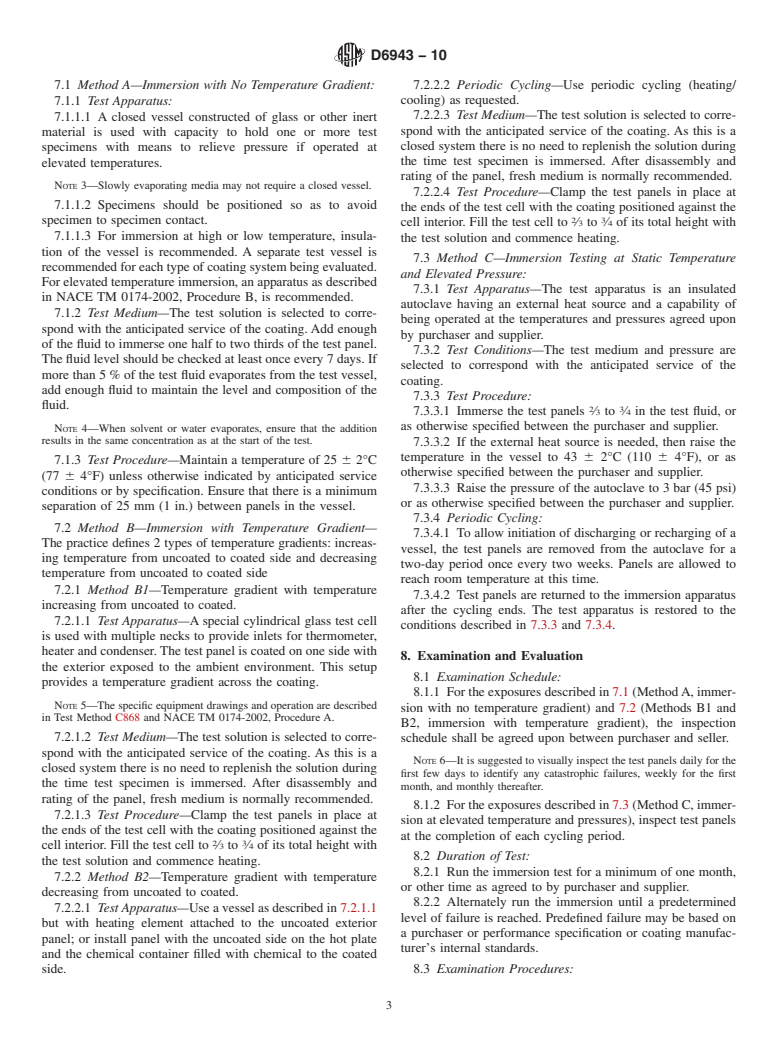 ASTM D6943-10 - Standard Practice for Immersion Testing of Industrial Protective Coatings