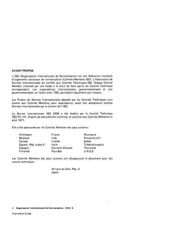 SIST ISO 2406:1997 ISO 2406:1974 - Engins de manutention continue -- Transporteurs- élévateurs mobiles et portables -- Spécifications pour la construction - Page 2 preview