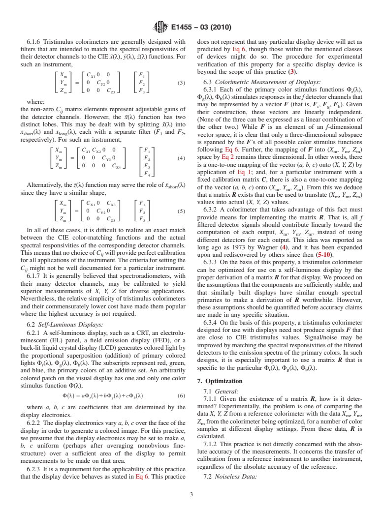 ASTM E1455-03(2010) - Standard Practice for Obtaining Colorimetric Data from a Visual Display Unit Using Tristimulus Colorimeters