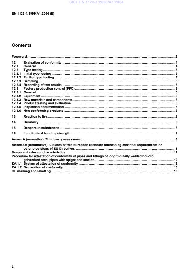 EN 1123-1:1999/A1:2004 EN 1123-1:2000/A1:2004 - Page 4 preview