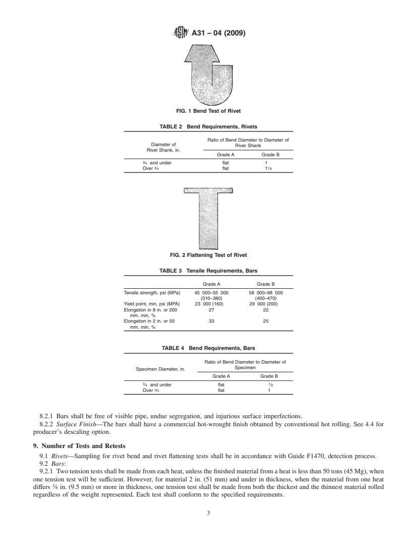 REDLINE ASTM A31-04(2009) - Standard Specification for Steel Rivets and Bars for Rivets, Pressure Vessels