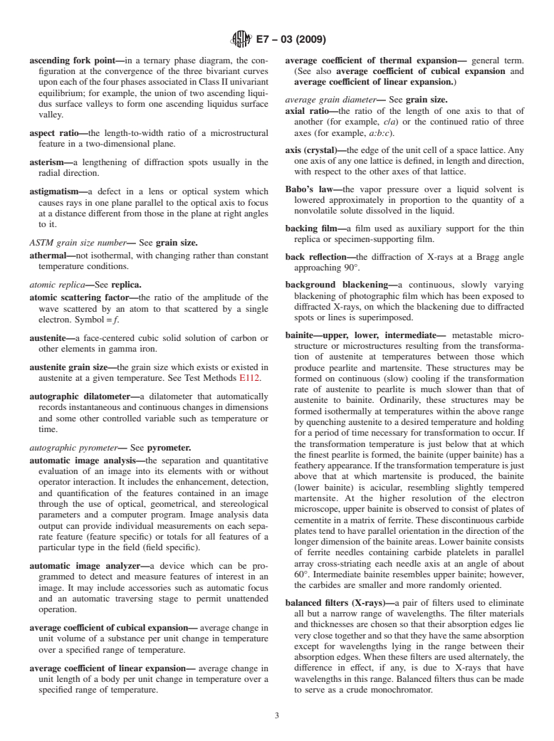 ASTM E7-03(2009) - Standard Terminology Relating to Metallography