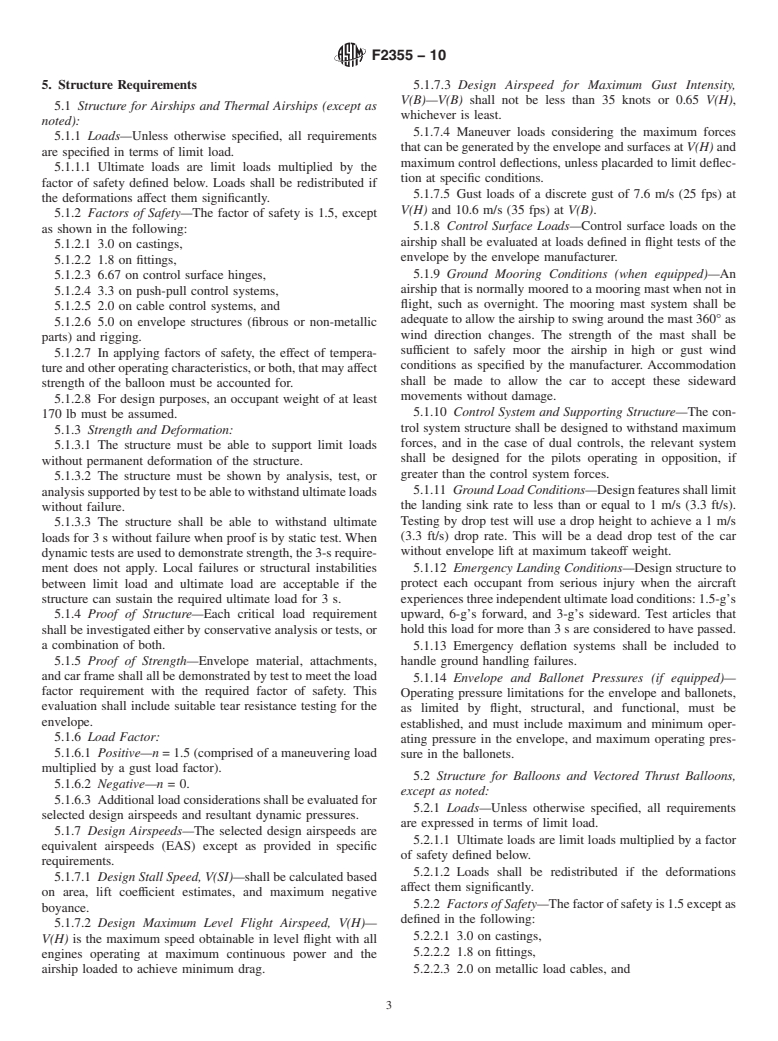 ASTM F2355-10 - Standard Specification for Design and Performance Requirements for Lighter-Than-Air Light Sport Aircraft