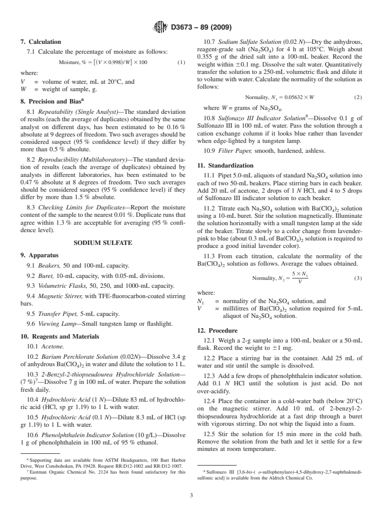 ASTM D3673-89(2009) - Standard Test Methods for Chemical Analysis of Alpha Olefin Sulfonates