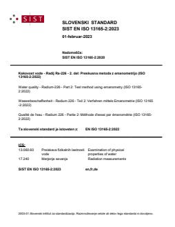 SIST EN ISO 13165-2:2023 SIST EN ISO 13165-2:2023 - Page 1 preview