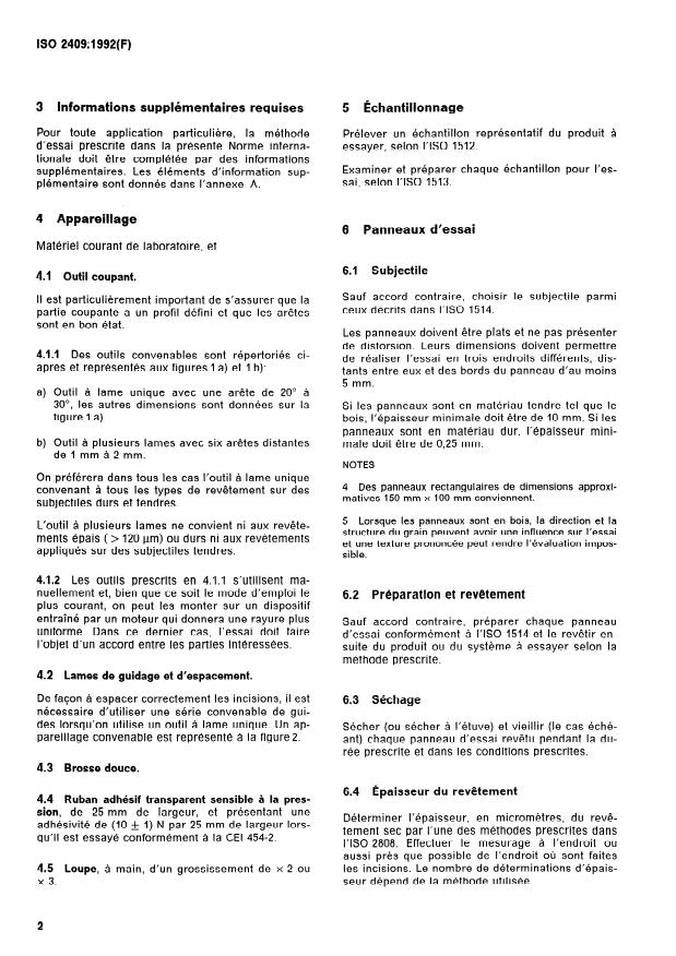 ISO 2409:1992 ISO 2409:1992 - Peintures et vernis -- Essai de quadrillage - Page 4 preview
