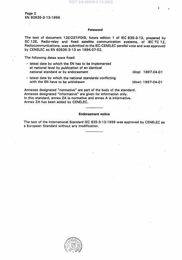 SIST EN 60835-3-13:2002 SIST EN 60835-3-13:2002 - Page 4 preview