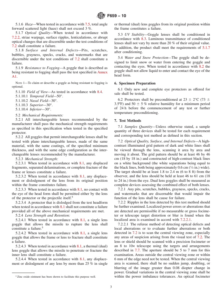 ASTM F659-10 - Standard Specification for  Ski and Snowboard Goggles