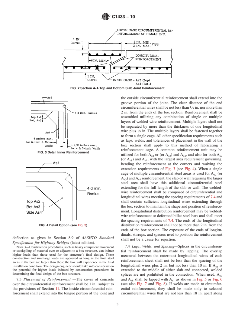 ASTM C1433-10 - Standard Specification for Precast Reinforced Concrete Monolithic Box Sections for Culverts, Storm Drains, and Sewers