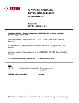 SIST EN 16603-50-23:2022 - BARVE - Page 1 preview