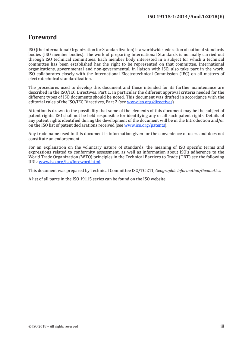 ISO 19115-1:2014/Amd 1:2018 - Geographic information — Metadata — Part 1: Fundamentals — Amendment 1
Released:2/15/2018