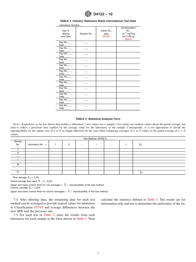 ASTM D4122-10 - Standard Practice for Carbon Black-Evaluation of an Industry Reference Black