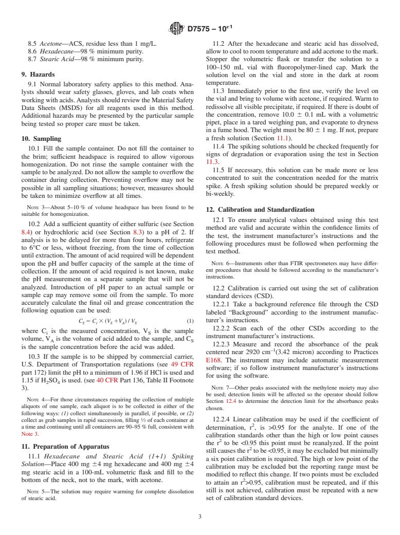 ASTM D7575-10e1 - Standard Test Method for Solvent-Free Membrane Recoverable Oil and Grease by Infrared Determination