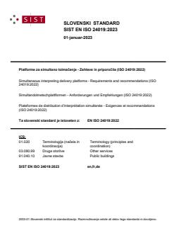 SIST EN ISO 24019:2023 - Page 1 preview