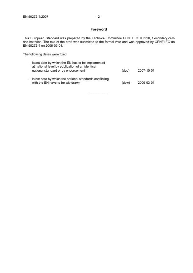 EN 50272-4:2007 EN 50272-4:2007 - Page 4 preview