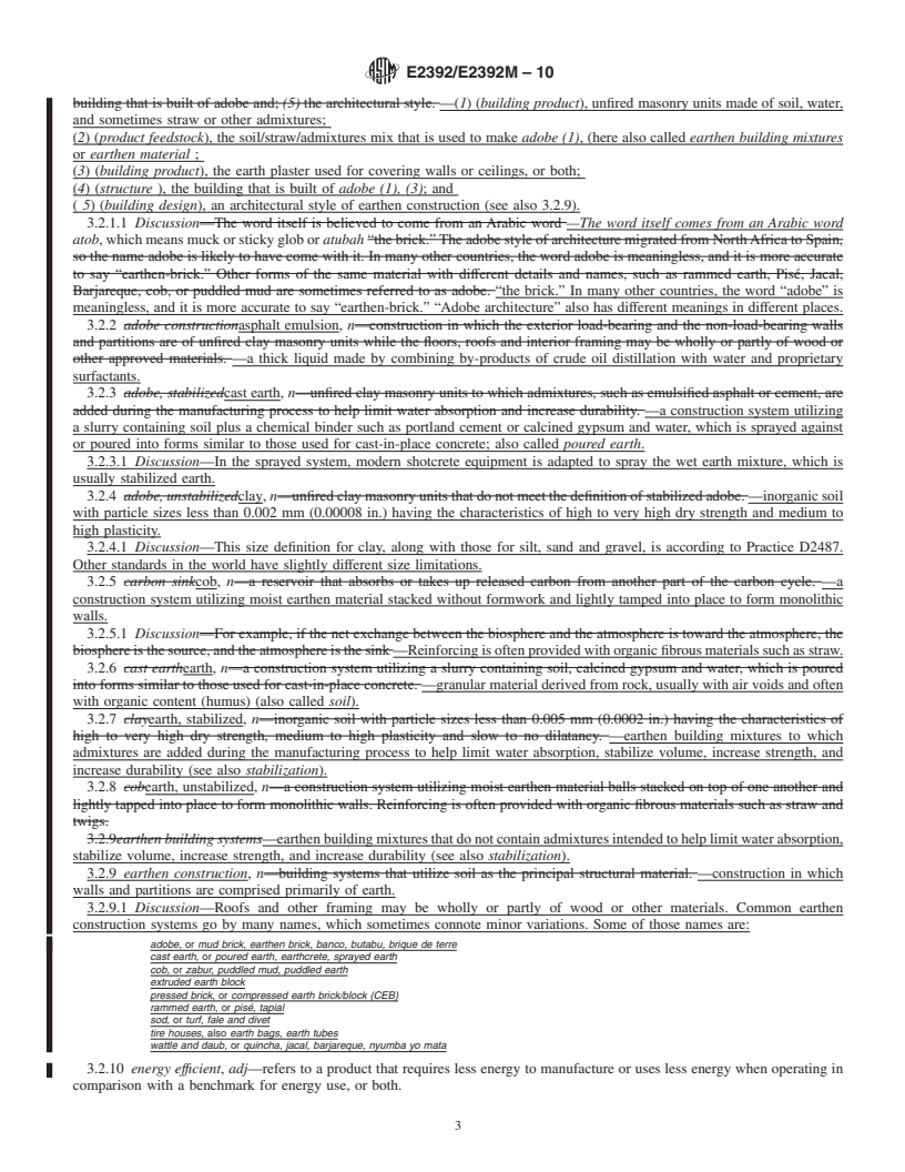 REDLINE ASTM E2392/E2392M-10 - Standard Guide for Design of Earthen Wall Building Systems