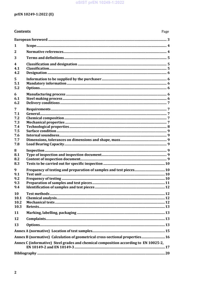 kSIST FprEN 10249-1:2022 oSIST prEN 10249-1:2022 - Page 4 preview