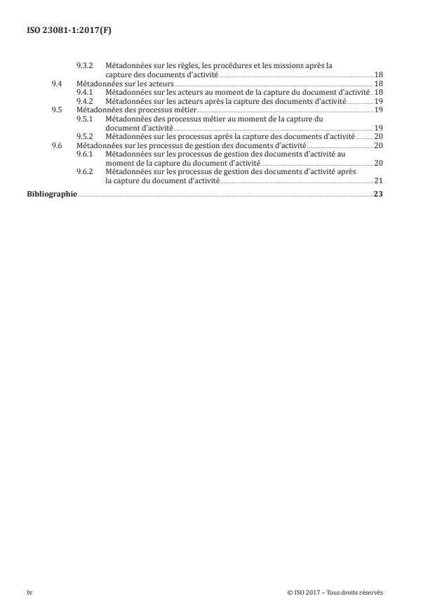 ISO 23081-1:2017 ISO 23081-1:2017 - Information et documentation -- Processus de gestion des documents d'activité -- Métadonnées pour les documents d'activité - Page 4 preview