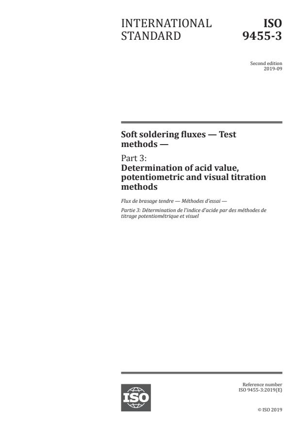 ISO 9455-3:2019 - Soft soldering fluxes -- Test methods
