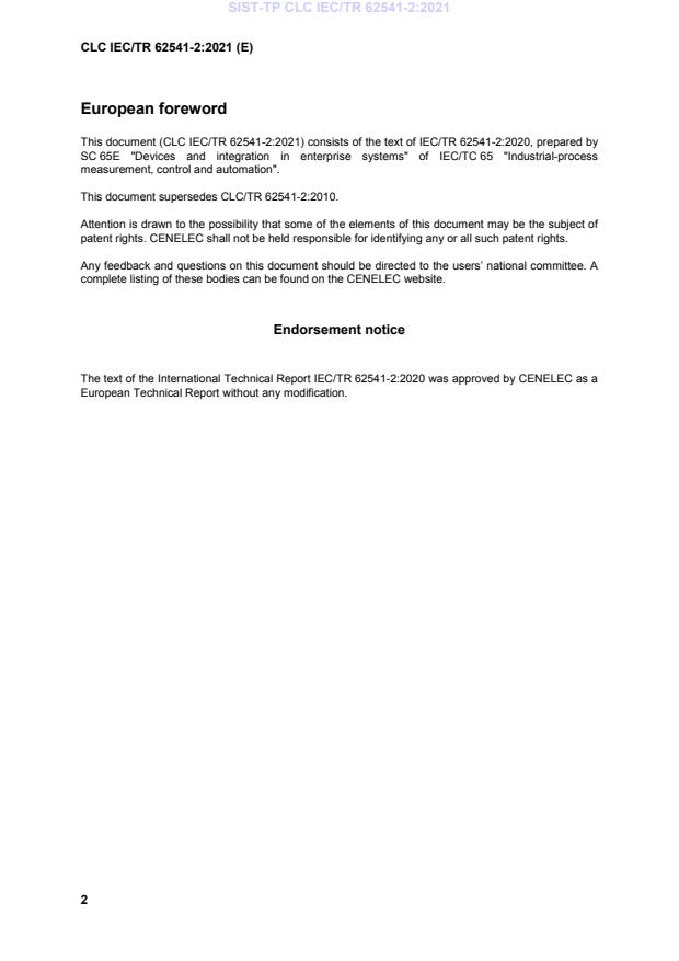 CLC IEC/TR 62541-2:2021 TP CLC IEC/TR 62541-2:2021 - BARVE - Page 4 preview
