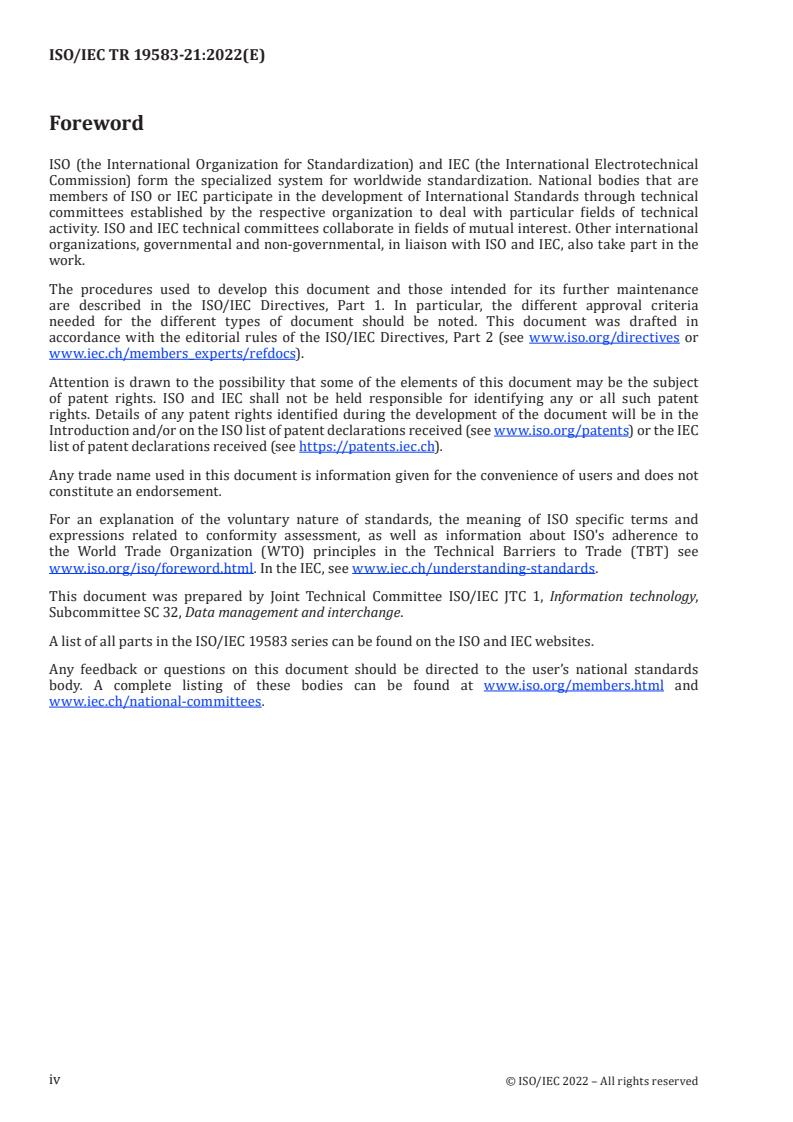 ISO/IEC TR 19583-21:2022 ISO/IEC TR 19583-21:2022 - Information technology — Concepts and usage of metadata — Part 21: 11179-3 Data model in SQL
Released:1. 08. 2022 - Page 4 preview