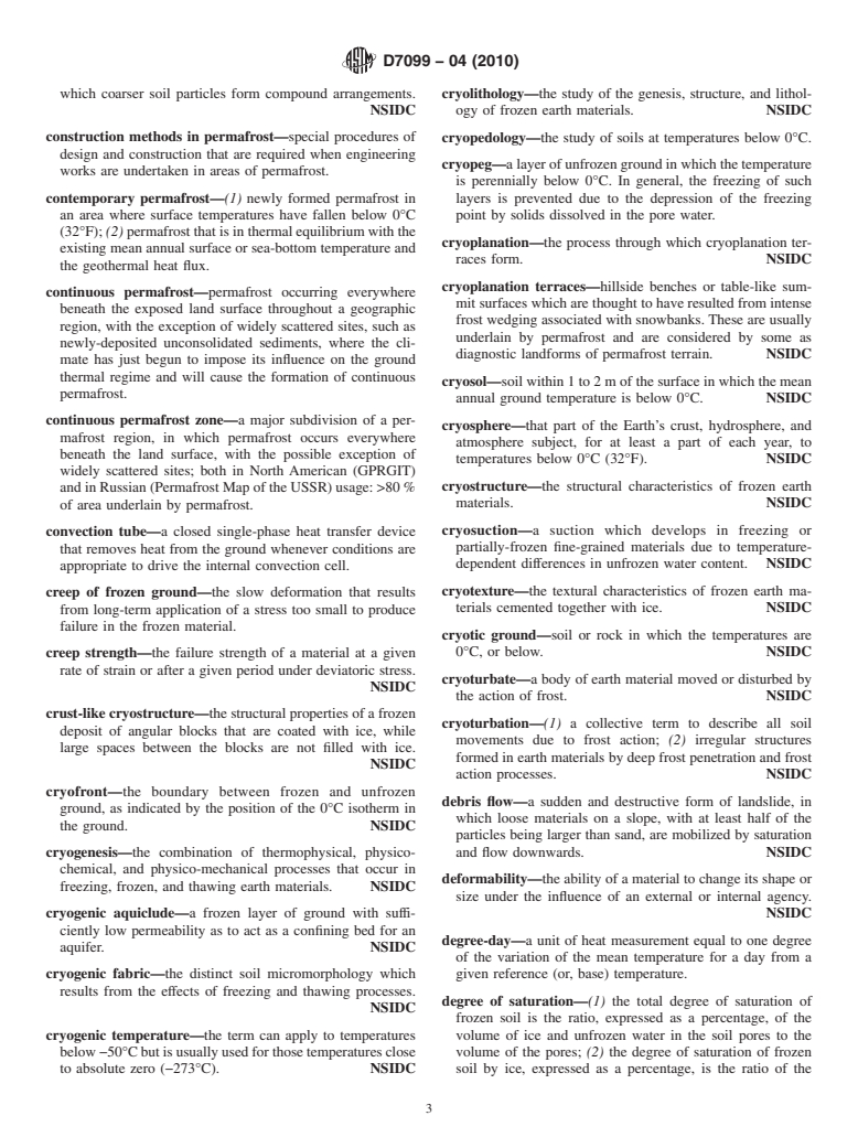 ASTM D7099-04(2010) - Standard Terminology Relating to Frozen Soil and Rock