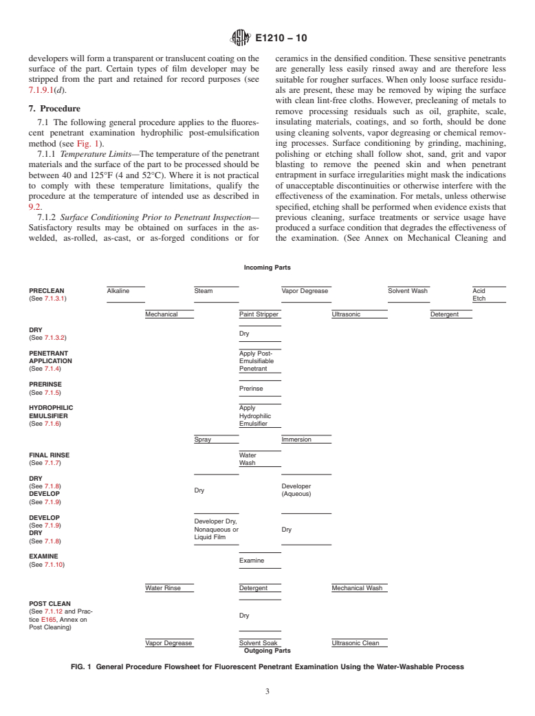 ASTM E1210-10 - Standard Practice for Fluorescent Liquid Penetrant Testing Using the Hydrophilic Post-Emulsification Process