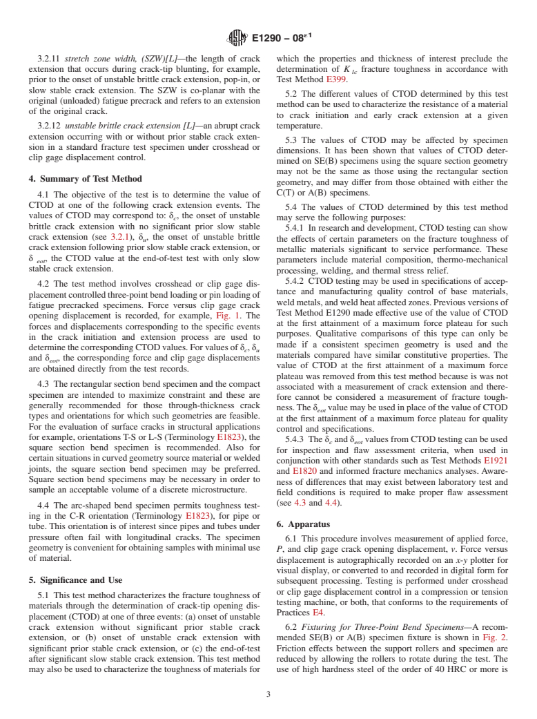 ASTM E1290-08e1 - Standard Test Method for Crack-Tip Opening Displacement (CTOD) Fracture Toughness Measurement (Withdrawn 2013)