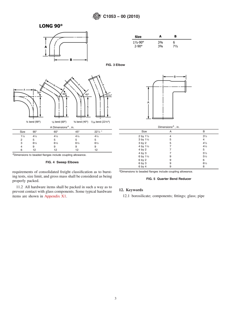 ASTM C1053-00(2010) - Standard Specification for Borosilicate Glass Pipe and Fittings for Drain, Waste, and Vent (DWV) Applications