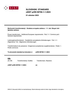 oSIST prEN 50708-1-1:2023 oSIST prEN 50708-1-1:2023 - Page 1 preview