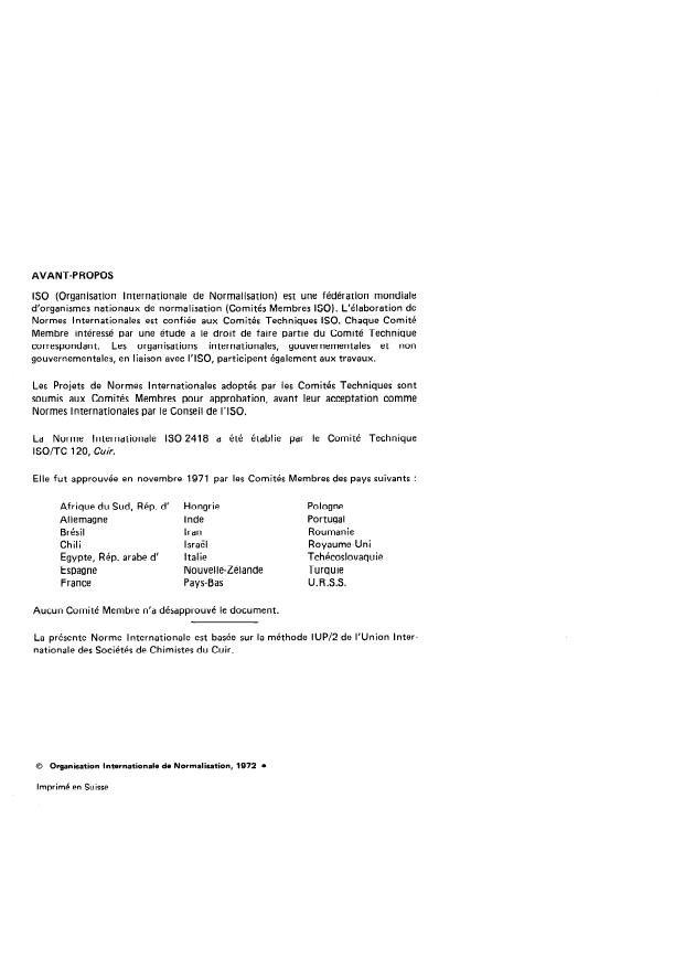 ISO 2418:1972 ISO 2418:1972 - Cuir -- Échantillons pour laboratoire -- Emplacement et identification - Page 2 preview